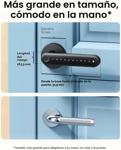 Vista 8 de eufy Security Smart Lock FamiLock C32, cerradura sin llave de huellas