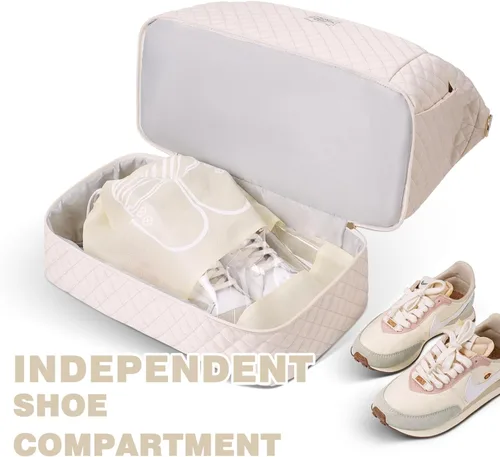 Vista 4 de Bolsos Weekender para mujer, Beige, Bolsa de viaje