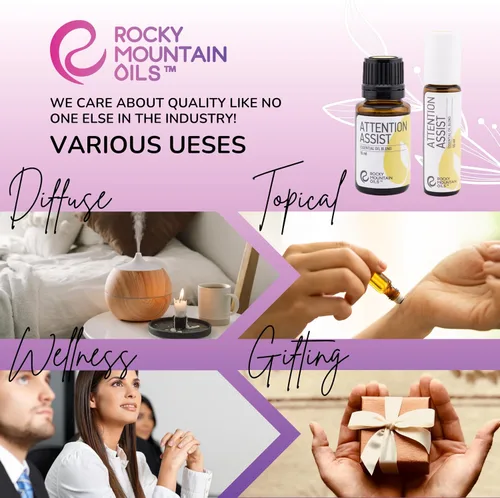 Vista 8 de Rocky Mountain Oils Attention Assist - Mezcla de aceites esenciales con aceites esenciales, aceite esencial energizante para la concentración, 0.5