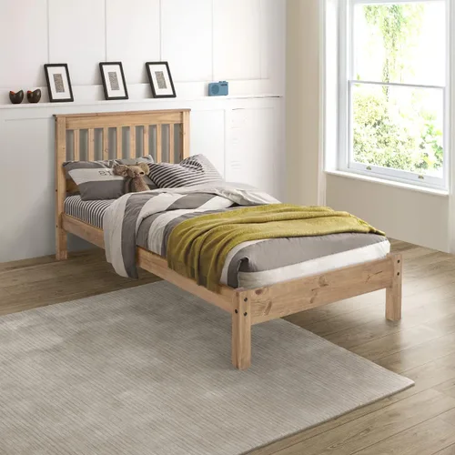 Vista 7 de Furniture Dash - Marco de cama de listones de madera - Tamaño individual - Cama de madera con cabecera - Plataforma tamaño individual - Sin ruido