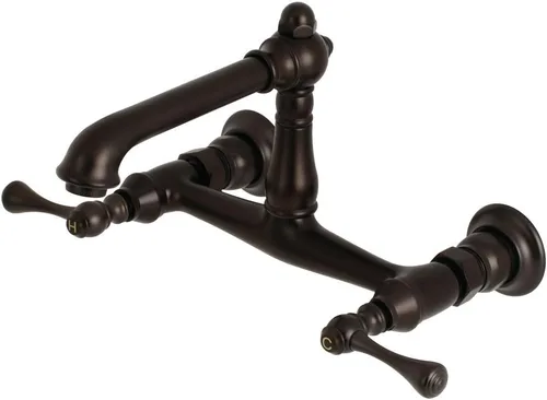 Vista 8 de Kingston Brass KS7247BL - Grifo de baño de montaje en pared, latón cepillado Cobrizo cepillado