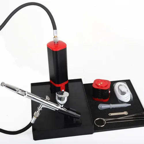 Vista 8 de Kit de aerógrafo Casubaris con compresor, kit de aerógrafo portátil recargable sin cable, pluma de aerógrafo de doble acción con parada automática