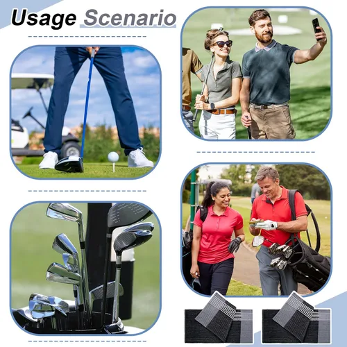 Vista 2 de Mixweer Large Golf Caddy Towel 22x42 Negro con rayas blancas