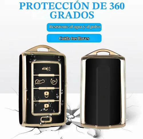 Vista 4 de MILD EAST - Funda para llavero Jeep Grand Cherokee con 5 botones (negro)