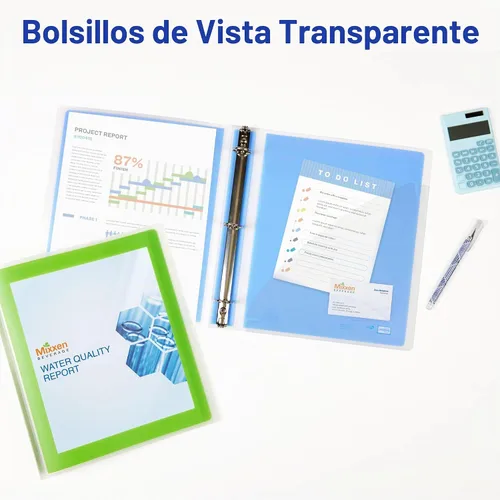 Vista 5 de Avery Flexi-View - Carpeta de 3 anillas, anillos redondos de 1 pulgada, 1 carpeta azul (17607)