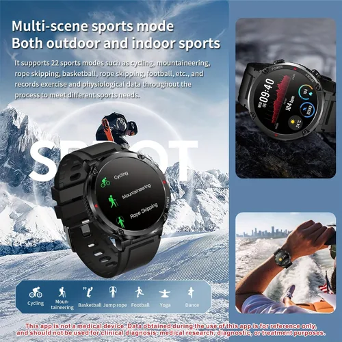 Vista 6 de Reloj inteligente (respuesta/haz llamadas) para hombres, reloj inteligente redondo de pantalla grande de 1.6 pulgadas para iPhone Android