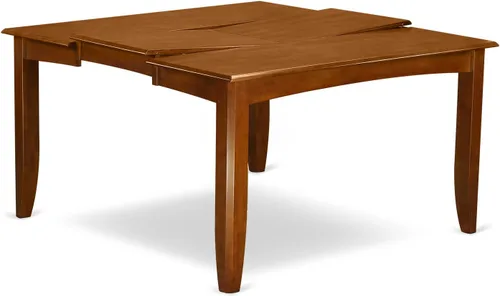 Vista 4 de East West Furniture PFPO5-SBR-C - Juego de mesa de cocina de 5 piezas para 4 personas, incluye una mesa de comedor cuadrada con hojas de mariposa