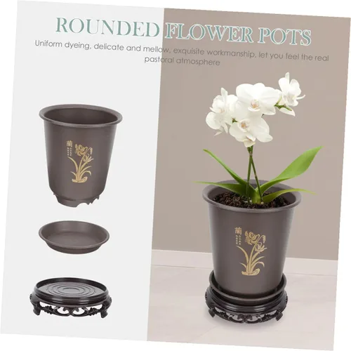 Vista 3 de 3 Sets Plastic Orchid Planter Pots, Modern Airflow Nursery Containers