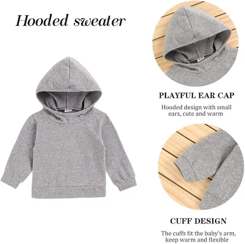 Vista 3 de Gavol Conjunto de ropa de manga larga con capucha y pantalón a rayas para bebé para otoño e invierno