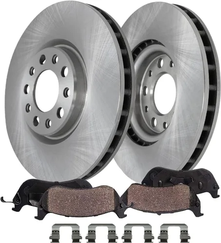 Vista 36 de Detroit Axle - Kit de freno delantero para Toyota RAV4 Prius V Lexus HS250h Scion xB Rotores de freno de disco de 10.83 pulgadas Pinza de freno