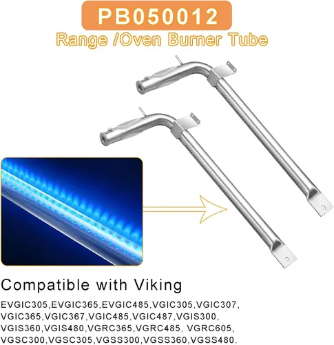 Vista 5 de PB050012 Viking Appliance - Quemador de horno de acero inoxidable, repuesto de gas para EVGIC305 VGIC365 VGRC605 VGSS480 VGIC367 VGSC300 VGSC305