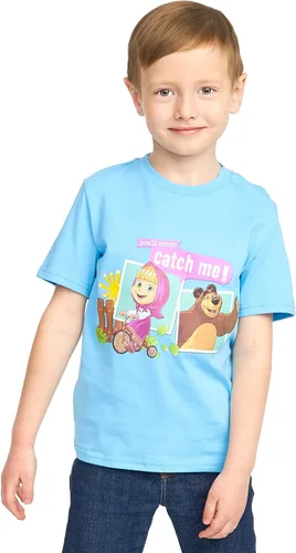 Vista 8 de Masha and the Bear You Never Catch Me T-Shirt, Masha Riding Tricyle Graphic, lavable a máquina