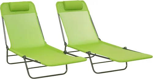 Vista 12 de Outsunny - Silla tumbona plegable, respaldo reclinable, color negro