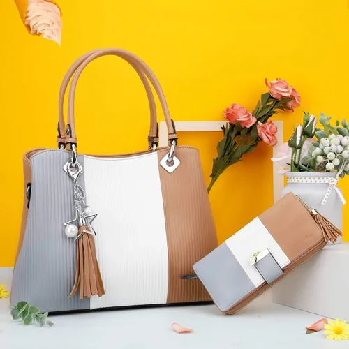 Vista 5 de Billeteras para mujer con múltiples ranuras para tarjetas y espacioso compartimento, Casual, L, Caqui