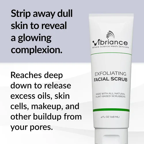 Vista 2 de Vibriance Exfoliante facial ultra suave, 4 onzas líquidas, lavado facial exfoliante que desobstruye los poros, exfoliante sin sulfatos y parabenos