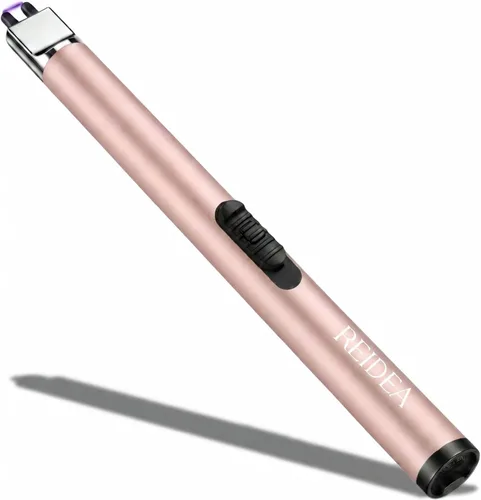 Vista 12 de REIDEA Encendedor de vela electrónico de arco resistente al viento, recargable por USB, sin llama, con botón de seguridad para el hogar, S4