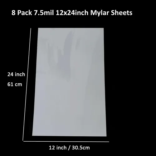 Vista 3 de Hojas de Mylar en blanco de 7.5 mil para plantillas, 8 piezas de 12 x 24 pulgadas, hojas de plantillas en blanco de PET translúcido lechoso