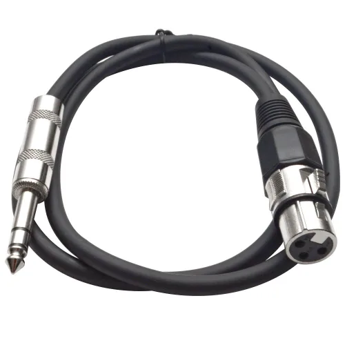 Vista 14 de Seismic Audio - SATRXL-F2 - Cable de conexión XLR naranja de 2 pies hembra a 1/4" TRS