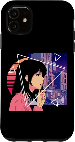Vista 8 de Retro 80's Japanese Lofi Vaporwave Aesthetic Sad Anime Girl Case for iPhone 17