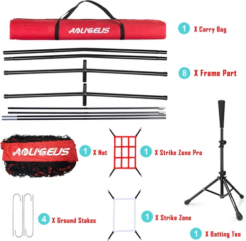 Vista 28 de 7'x7' Baseball Softball Practice Net with Strike Zone Target