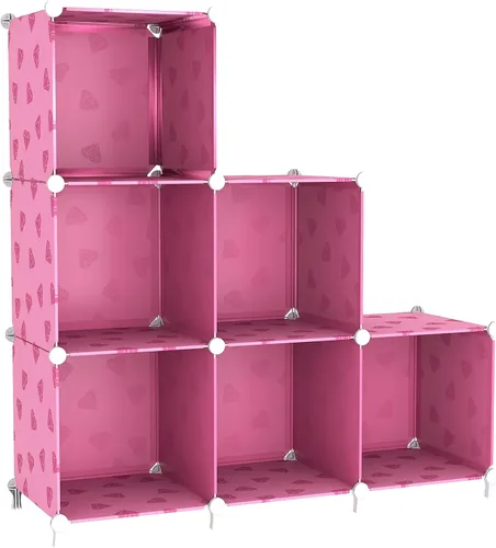 Vista 18 de UNKU Organizador de almacenamiento de cubos, 3 cubos organizadores de armario, estantes de almacenamiento, estantería apilable para bricolaje