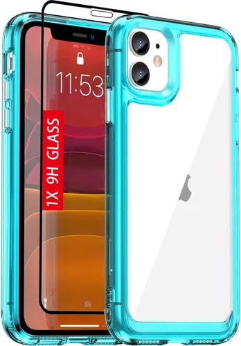 Vista 8 de Funda para iPhone 11: cubierta de teléfono a prueba de golpes de grado militar con protector de pantalla de vidrio templado, antiarañazos y Cristal