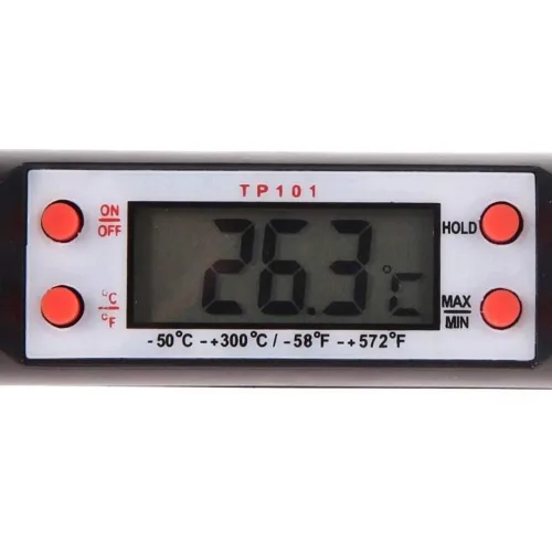 Vista 7 de Termómetro de carne negro, termómetro digital de lectura instantánea, termómetro electrónico de alimentos con sonda súper larga para cocina, leche