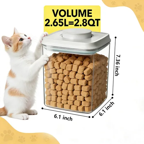 Vista 6 de Ankou Recipiente hermético de almacenamiento de alimentos para perros, 2.8 cuartos de galón, tapa pop de un solo toque, sin BPA, recipiente