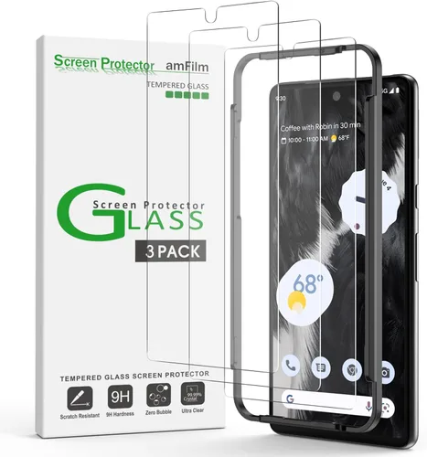 Vista 6 de amFilm Paquete de 3 protectores de pantalla de vidrio templado para Google Pixel 3 (2018)