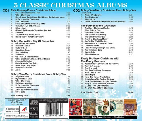 Vista 2 de Five Classic Christmas Albums - Elvis Presley (Elvis`s Christmas Album) / Bobby Darin (25th Day Of December) / Bobby Vee