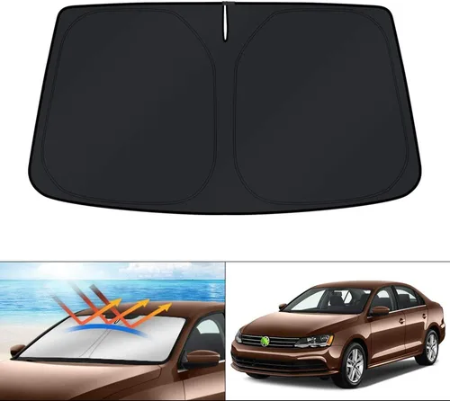 Vista 72 de KUST - Parasol plegable para parabrisas para BMW X1 E84, accesorios 2011 2012 2013 2014 2015, protector de visera de sol ajustable que bloquea