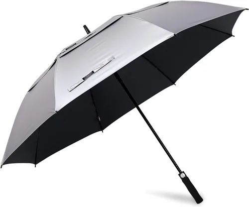 Vista 11 de G4Free Paraguas de golf con protección UV de 47/54/62/68 pulgadas, con apertura automática, doble toldo con ventilación de gran tamaño, extra