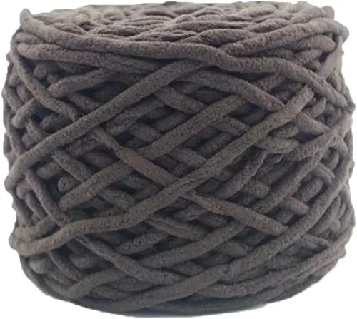 Vista 27 de Hilo de felpilla grueso y esponjoso, color negro, grueso, lavable, suave y cálido, hilo de punto a mano, hilo accesorio, 5.64 oz