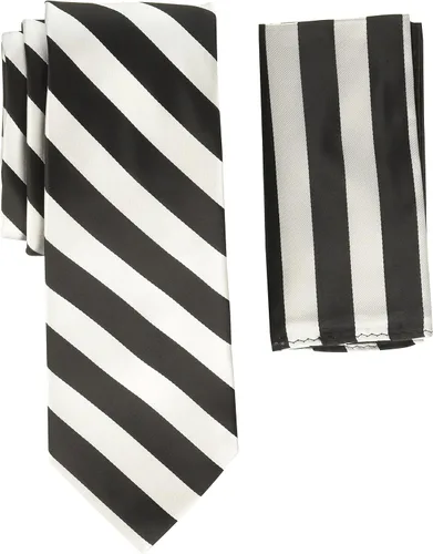 Vista 20 de Stacy Adams Conjunto de corbata de rayas formales de tejido sólido para hombre