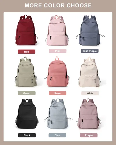 Vista 7 de BJLFS Mochila para mujer, Blanco, Mochilas Daypack