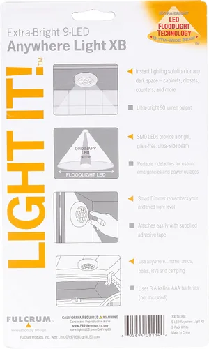 Vista 5 de Fulcrum Luz de 9 LEDES que se pulsa 3 unidad, 30016-308, 13.5watts, 120 volts