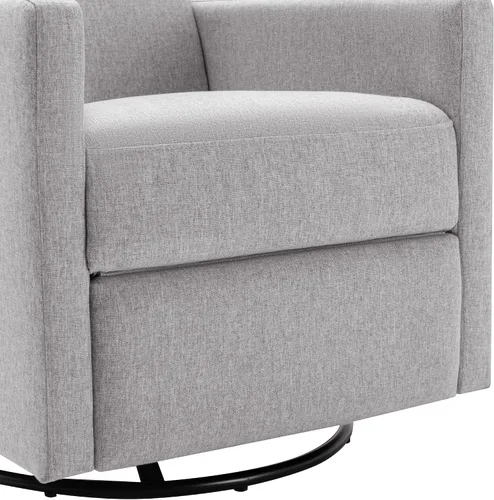 Vista 9 de LUMISOL Silla reclinable giratoria para adultos, silla deslizante giratoria para guardería, sofá individual reclinable manual, tapizada en lino