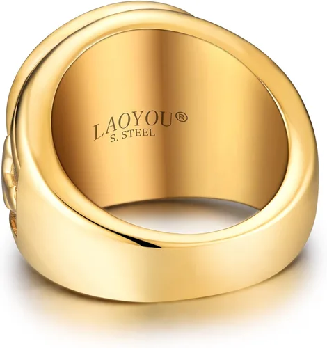 Vista 4 de Anillo para hombre de San Benito exorcismo de acero inoxidable católico romano Cruz protección Navidad