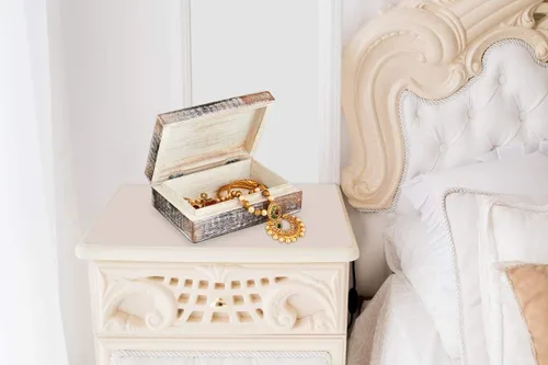 Vista 3 de Caja organizadora de joyería de búho de madera hecha a mano caja organizadora de joyas para mujeres y niñas caja de recuerdo decorativa