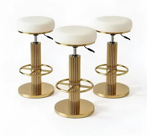 Vista 26 de FUNROLUX Gold Bar Stools, Adjustable Swivel Counter Height Barstools Black Negro