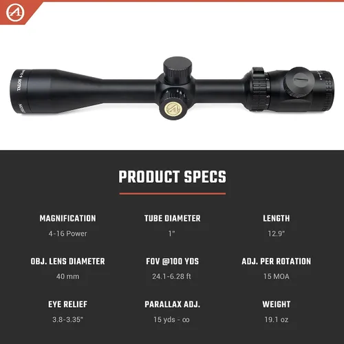 Vista 3 de Athlon Optics Talos 4-16x40 Riflescopios de segundo plano focal