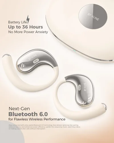 Vista 4 de Micool Auriculares deportivos de oreja abierta Bluetooth 6.0, auriculares inalámbricos con clip con tiempo de reproducción de 36 horas para correr