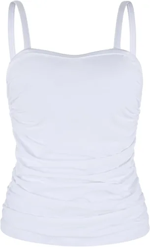 Vista 2 de Ocean Blues Top tankini bandeau sin tirantes para mujer con control de abdomen