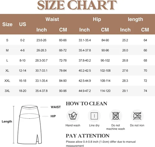 Vista 5 de Popilush Faldas moldeadoras de piel sintética con faja moldeadora integrada de cintura alta, color negro, bodycon dividido, falda midi para mujer