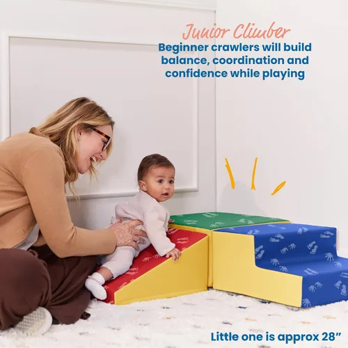 Vista 3 de ECR4Kids SoftZone Junior Little Me Climb Crawl and Slide, juego para principiantes, surtido, 3 piezas