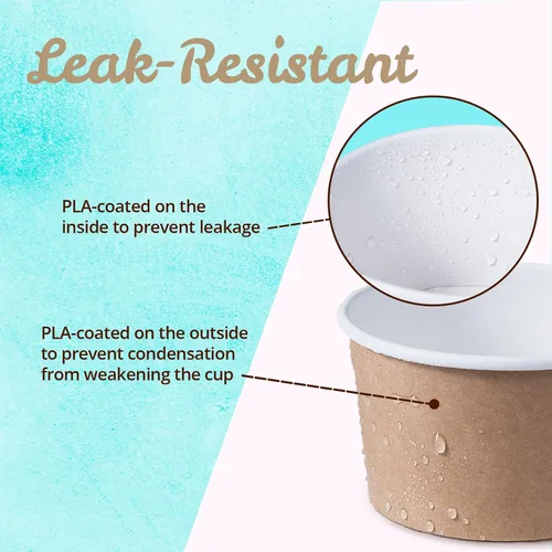Vista 5 de MATICAN Vasos de papel para helado, 100 cuencos de postre desechables de 5.5 onzas para alimentos calientes o fríos, suministros de fiesta de 5.5