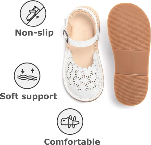 Vista 175 de THEE BRON Sandalias cómodas para niñas, zapatos para niños, sandalias rellenas