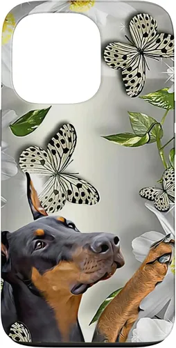Vista 10 de Doberman Pinscher Daisy and Butterfly Case for iPhone 17