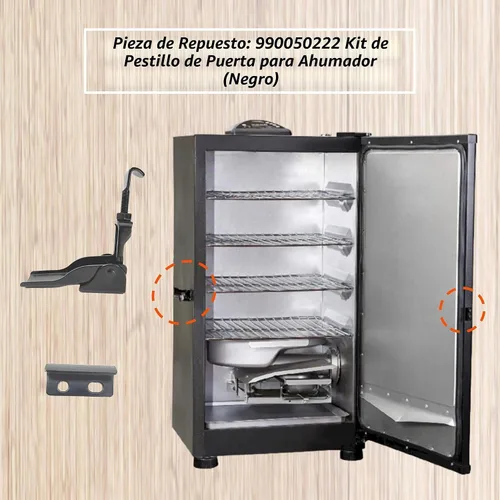 Vista 2 de Piezas de recambio negras 990050222 del kit del pestillo de puerta para la mayoría de Masterbuilt Digital Electric Smoker