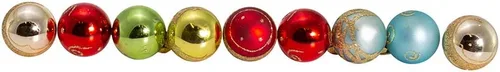 Vista 4 de Kurt Adler Petite Treasures - Juego de 9 adornos navideños de bolas multicolor de 1 pulgada (C1899)